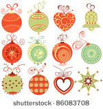 retro christmas ornaments set...