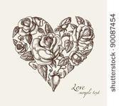vintage roses in shape of a...