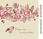 vintage roses seamless pattern