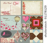 vintage love set  postcards ...