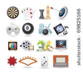 set of entertainment icons
