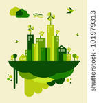 go green city. industry...