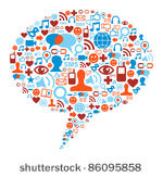 social media bubble shape made...