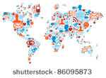 social media network icons in...