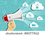 hand holding a megaphone...