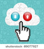 cursor hand clicking on a cloud ...