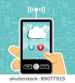 hand holding a cell phone with...