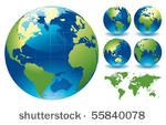 world globe maps   editable...