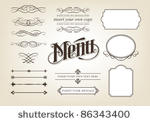 calligraphy menu set