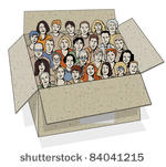 big group of people in the box. ...