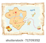 treasure map. vector old paper...