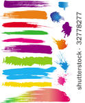 color paint splashes and line...