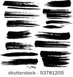 set of grunge brush strokes