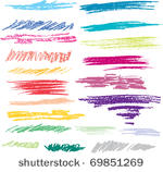 set of colored brush strokes of ...