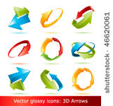colorful 3d vector arrows set