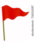 red little three cornered flag
