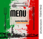 italian menu vector template ...
