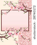 pink japan cherry blossom frame ...