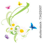 vector daisy flowers and...
