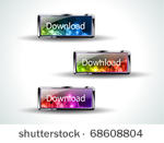 stylish glossy download buttons ...
