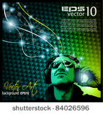 disco music flyer with disk...