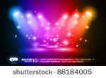 magic spotlights with rainbow...
