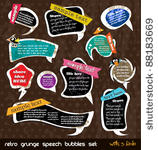 retro grunge speech bubbles...