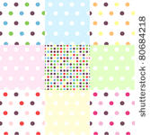seamless patterns  polka dot set