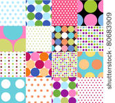 seamless patterns  polka dot set