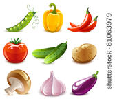 glossy vegetable set