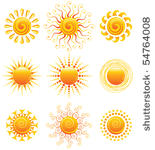 vector illustration of 9 bright ...