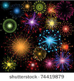 great set of colorful fireworks