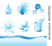 highly detailed water icons set