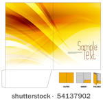 corporate folder with die cut.