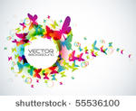 vector butterflies background...