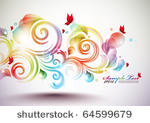 colorful vector floral element