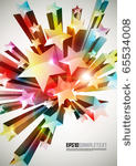 colorful 3d vector stars