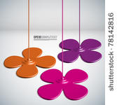 vector paint dripping flowers