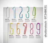 vector numeric shaped paper clip