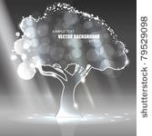 vector glass tree with light...