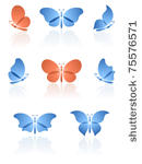 butterflies logos ser. vector...