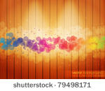 colorful circles on the woody...