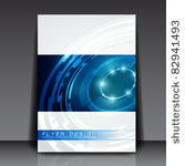 technology vector flyer design  ...