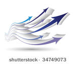 3d glossy halftone arrow icon...