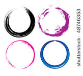  four different grunge circle...