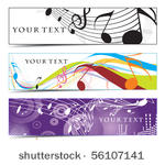 abstract banners on music note  ...