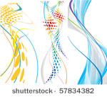abstract rainbow wave line set  ...