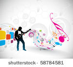 silhouette music men play a...