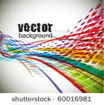 abstract rainbow wave line with ...