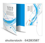 corporate folder with die cut...
